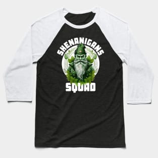 Shenanigans Squad Gnome Leprechaun Shamrock Matching St Patricks Day Baseball T-Shirt